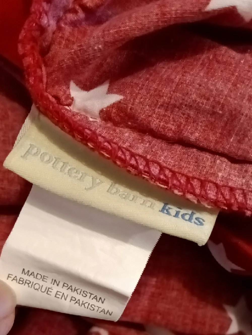 Pottery Barn Kids F/Q Stars Organic Cotton Percale Duvet Cover *Flaw*